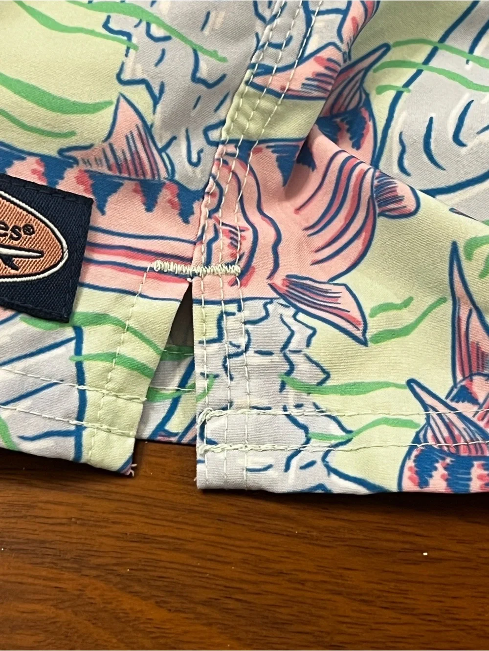 Vineyard Vines Boys Chappy Swim Trunks Size 7 - Fish Print